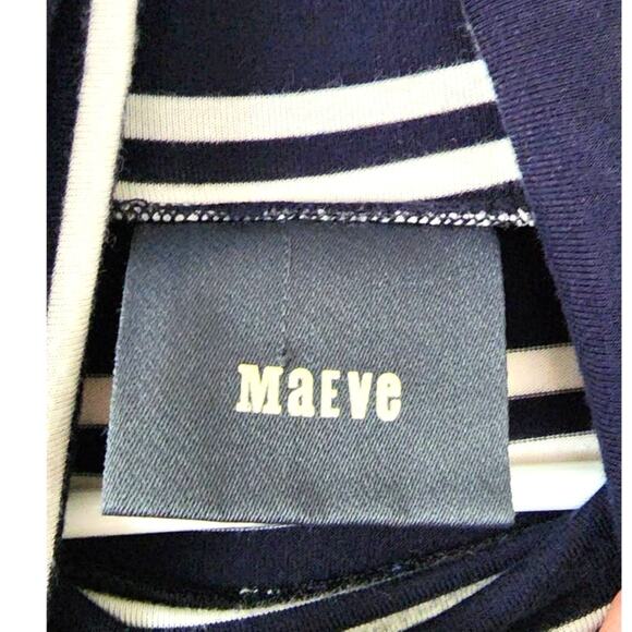 Anthropologie Maeve Turtleneck Stripe Swing Dress Size XS - Picture 4 of 9